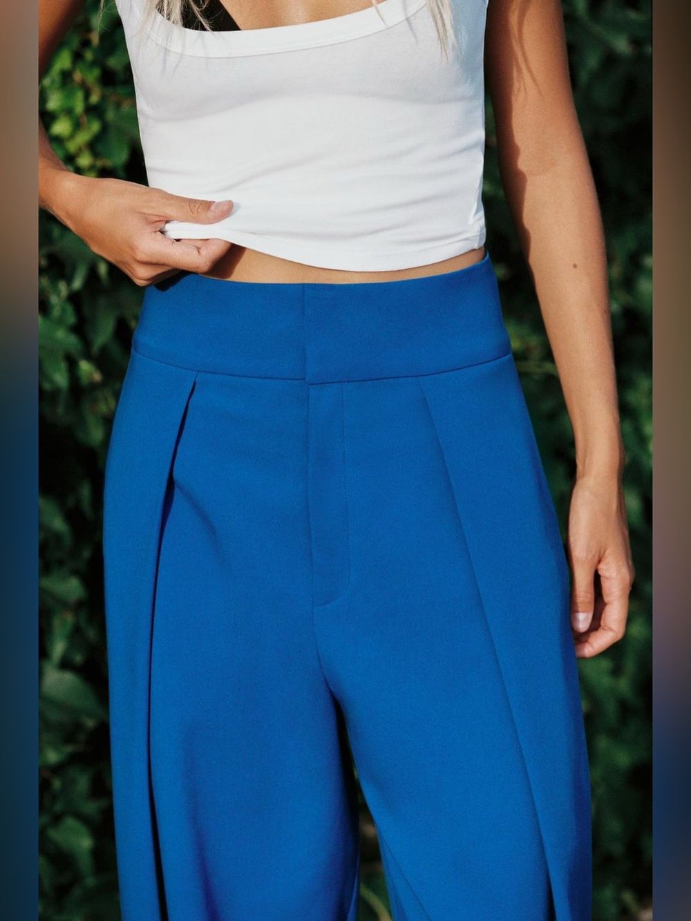 Zara Red High-Waist Wide Leg Pants. POP - Picture 11 of 15